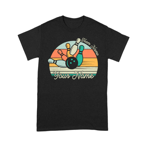 Custom Bowling Retro Shirt, Personalized Bowling Name T-Shirt