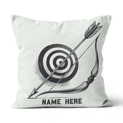 Personalized Target Bow Arrow Archery Line Drawing Pillow, Archery Gifts VHM0913