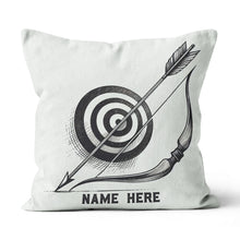 Load image into Gallery viewer, Personalized Target Bow Arrow Archery Line Drawing Pillow, Archery Gifts VHM0913