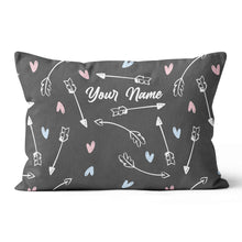 Load image into Gallery viewer, Personalized Archery Arrows And Hearts Throw Pillow Best Valentine Gifts TDM0784