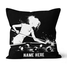 Load image into Gallery viewer, Funny Billiard Player Custom Black Pillows, Billiards Decorative Pillows TDM0830