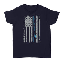 Load image into Gallery viewer, American flag fishing shirt vintage fishing - Standard Women&#39;s T-shirt