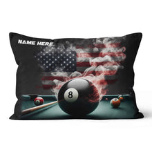Load image into Gallery viewer, Customized Patriotic US Flag Billiard Pillows, 8 Ball Pool Throw Pillows TDM0841