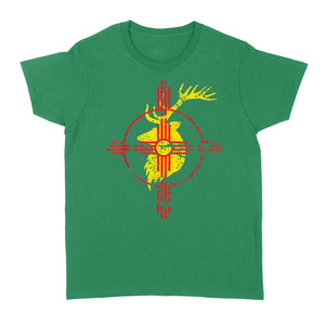 New Mexico State Flag Elk Hunting Zia Symbol Women T-Shirt - FSD1180 D06