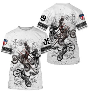 American Motocross Personalized Long Sleeves Hoodie T-shirt, Dirt Bike Motorcycle Shirt Off-road Biker| NMS311