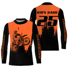 Load image into Gallery viewer, Custom motocross jersey orange UPF30+ kids men women dirt bike extreme enduro motorcycle off-road NMS1026