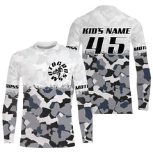 Load image into Gallery viewer, Customizable dirt bike jersey youth adult kid UPF30+ Motocross white camo racing motorcycle shirt PDT83