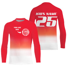 Load image into Gallery viewer, Custom logo motorcycle racing jersey UPF30+ adult kid orange motocross off-Road dirtbike riders NMS1018