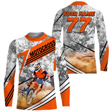 Load image into Gallery viewer, Custom bikers photo motocross jersey camouflage UPF30+ kids men women dirt bike motorcycle offroad NMS1029