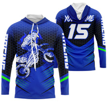 Load image into Gallery viewer, Youth kid adult dirt bike jersey UV blue Motocross custom off-road MX racing shirt motorcycle PDT104