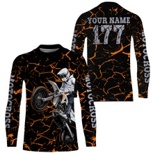 Load image into Gallery viewer, Youth kid adult Motocross racing jersey orange shirt custom UV protective off-road MX extreme biker PDT34