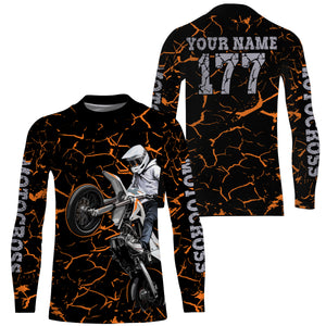 Youth kid adult Motocross racing jersey orange shirt custom UV protective off-road MX extreme biker PDT34