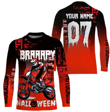 Load image into Gallery viewer, Braaapy Halloween personalized motocross jersey UPF30+ kids men women dirt bike costume for bikers NMS1042