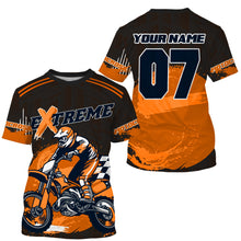 Load image into Gallery viewer, Kid adult youth custom orange UPF30+ Motocross jersey extreme racing MX Off-Road Motorcycle PDT38