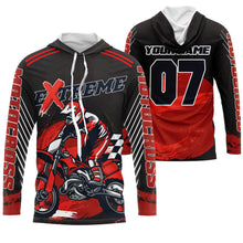 Load image into Gallery viewer, Personalized red UPF30+ Motocross riding jersey extreme MX racing dirt bike off-road motorcycle  PDT40