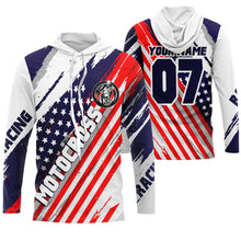 Load image into Gallery viewer, Patriotic Motocross jersey UPF30+ custom dirt bike racing shirt American flag offroad motorcycle NMS944