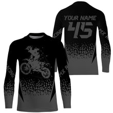 Load image into Gallery viewer, MX racing jersey personalized motocross UPF30+ adult&amp;kid grey dirt bike riders off-road motorcycle| NMS873