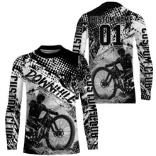 Load image into Gallery viewer, Black downhill racing jersey UPF30+ Mountain Bike shirt custom Adult Kid cycling gear MTB racewear| SLC137