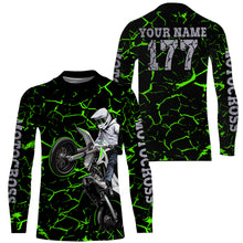 Load image into Gallery viewer, Youth kid adult Motocross racing jersey green shirt custom UV protective off-road MX extreme biker PDT35