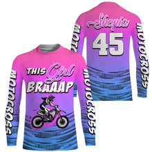 Load image into Gallery viewer, This Girl Brap custom motocross jersey for women girls UPF30+ pink dirt bike off-road motorcycle NMS965