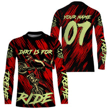 Load image into Gallery viewer, Motocross custom red kid&amp;adult jersey UV protective shirt Dirt Is For Ride extreme motorcycle PDT50