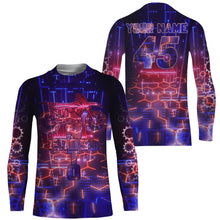 Load image into Gallery viewer, Motocross kid men women purple dirt bike jersey personalized UPF30+ MX shirt racing motorcycle PDT22