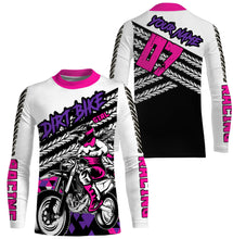 Load image into Gallery viewer, Biker girl pink custom MX jersey UPF30+ dirt bike kid adult Motocross racing shirt motorcycle PDT60