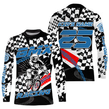 Load image into Gallery viewer, BMX jersey UPF30+ checkered flag BMX shirt, bicycle motocross gear cycling clothes| SLC103