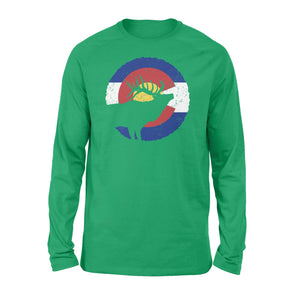 Colorado Elk Hunting long sleeve shirts,  CO State Flag Hunter long sleeve - NQSD232