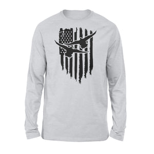 Duck Hunting American Flag Clothes, Shirt for Hunting NQS121 - Standard Long Sleeve