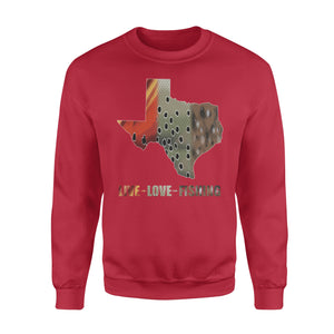 Texas slam live love fishing Texas map - Standard Crew Neck Sweatshirt