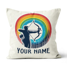 Load image into Gallery viewer, Multicolor Funny Men Player Archery Custom Name Archery White Pillows TDM0827