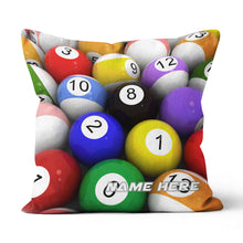 Load image into Gallery viewer, Personalized Billiard Balls Pillow, Best Billiard Pillow Gifts For Pooler TDM0862
