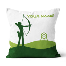 Load image into Gallery viewer, Custom Green White Archery Women Player Pillow, Best Decorative Pillows TDM0766