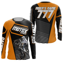 Load image into Gallery viewer, Personalized MotoX Jersey UPF30+ Orange Dirt Bike Racing Motocross Off-Road Motorcycle Shirt NMS1220