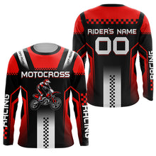 Load image into Gallery viewer, Red Motocross Jersey UPF30+ Custom Dirt Bike Shirt Men Women Kid Off-Road MX Racing Long Sleeve PDT471