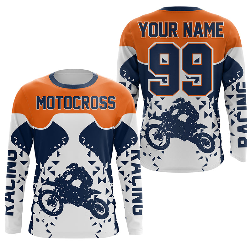 Personalized MX jersey UPF30+ kid men women dirt bike racing orange motocross off-road shirt PDT262