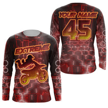 Load image into Gallery viewer, Red MX jersey custom dirt bike kid men women UPF30+ extreme Motocross racing shirt motorcycle PDT312