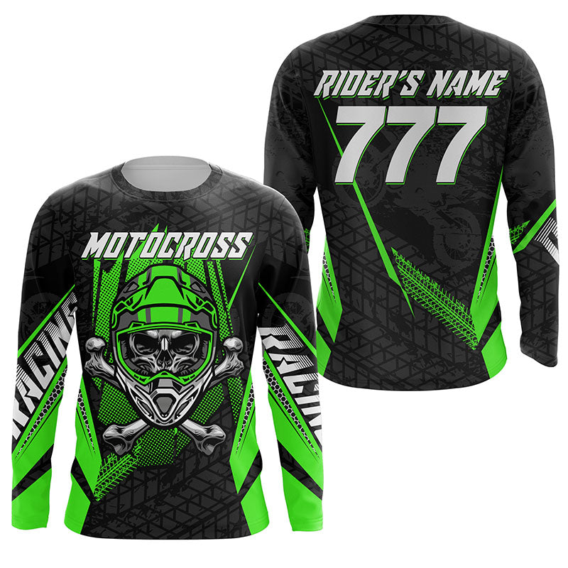 Skull Motocross kid men women jersey personalized dirt bike UPF30+ off-road motorcycle shirt PDT357