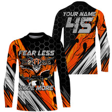 Load image into Gallery viewer, Personalized Motocross Jersey UPF30+ Kid Adult Fear Less Ride More Dirt Bike Motorcycle Shirt NMS1231