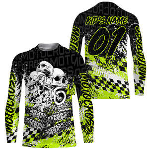 Personalized Motocross Jersey Custom Number Skull Motorcycle Shirt Off-Road Dirt Bike Racing NMS1248