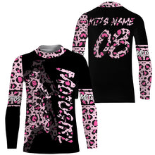 Load image into Gallery viewer, MotoGirl Personalized Jersey UPF30+ Motocross Girl Leopard Dirt Bike Riding Shirt Women Bikers NMS1286