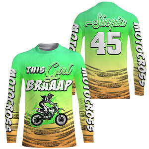 This Girl Brap Custom Motocross Jersey for Women Girls UPF30+ Dirt Bike Racing Off-road Motorcycle NMS1274