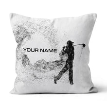 Load image into Gallery viewer, Silhouette Golf Player Custom Throw Pillow Personalized Golfing Gifts LDT1125