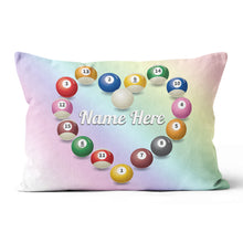 Load image into Gallery viewer, Customized Billiard Balls Heart Shape Pillow, Valentine Gifts For Pooler TDM0874