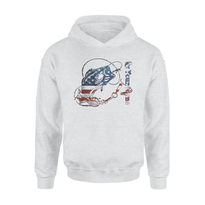 US Bass Fishing American Flag Custom name Hoodie D02 NQS1248