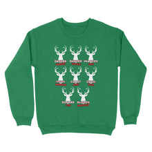 Load image into Gallery viewer, Funny Christmas Reindeer Hunter Shirt, Deer Hunter Gift D02 NQS2460 Standard Crew Neck Sweatshirt