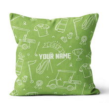 Load image into Gallery viewer, Green Golf Equipment Seamless Custom Name Pillow Personalized Golf Gifts LDT1097