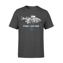 Load image into Gallery viewer, Fish or Die funny bass fishing shirt for men and women