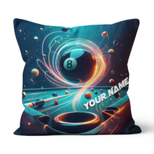 Load image into Gallery viewer, Personalized Billiard Balls In Space 3D Pillow, 8 Ball Pool Throw Pillow VHM0895